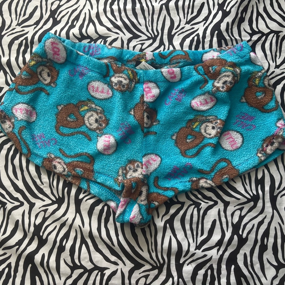 Y2K Blue Monkey Print Shorts